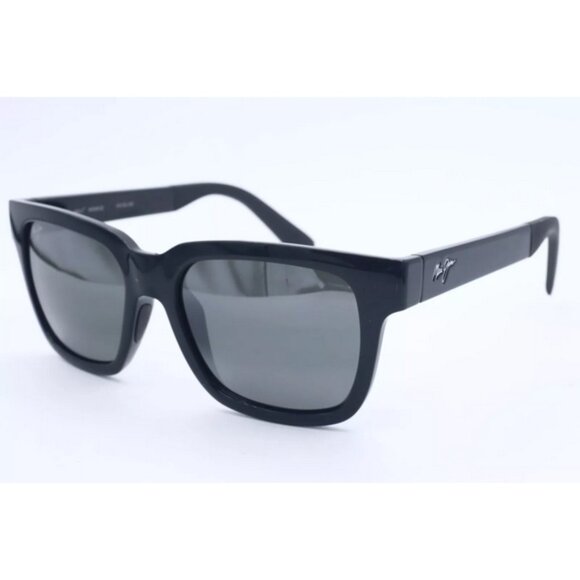 Maui Jim 540-02 Rectangle Black Sunglasses Neutral Grey Polarized Lenses 54mm